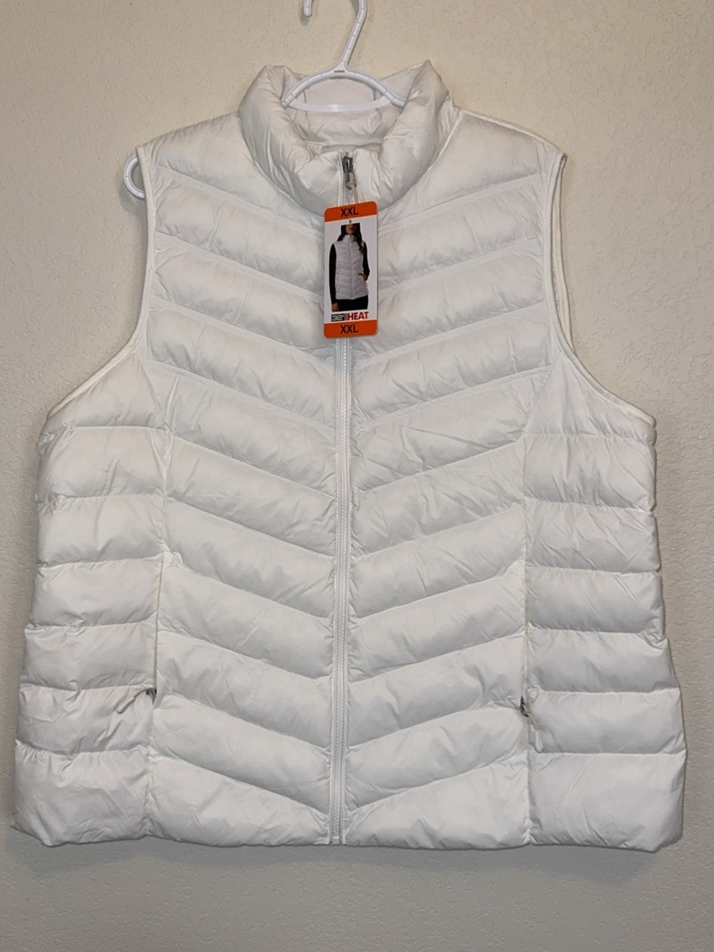 32 Degrees White Quilted Packable Puffer Vest